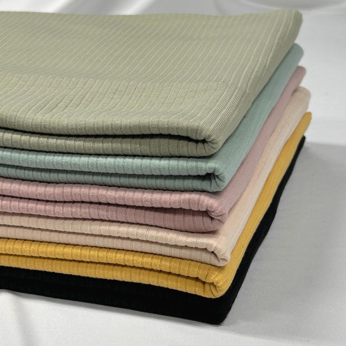 5x2 cotton rib knit fabric flat lay view