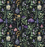 Magical herbs botanical fabric draped view
