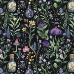 Magical herbs botanical fabric close-up texture detail