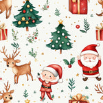 Santa reindeer christmas fabric close-up texture detail