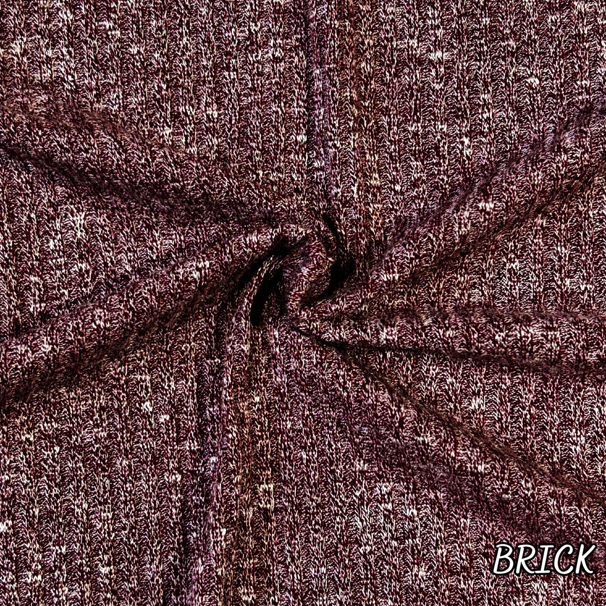 4x4 chunky rib knit fabric flat lay view
