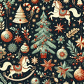 Santa christmas ornament fabric