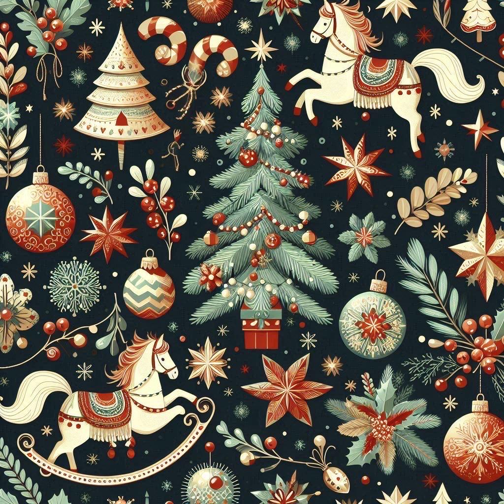 Santa christmas ornament fabric