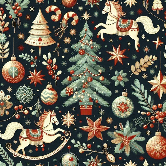 Santa christmas ornament fabric