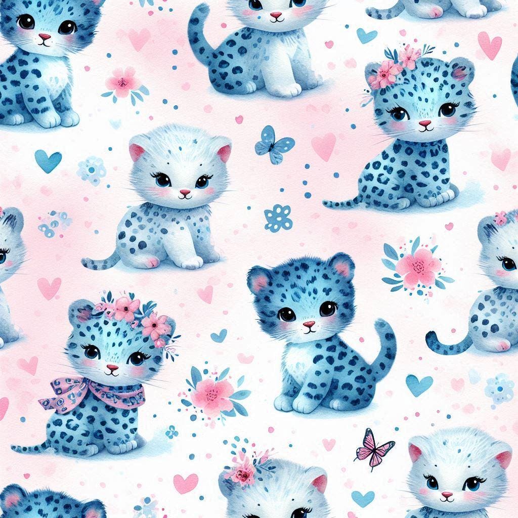 Baby leopard nursery fabric