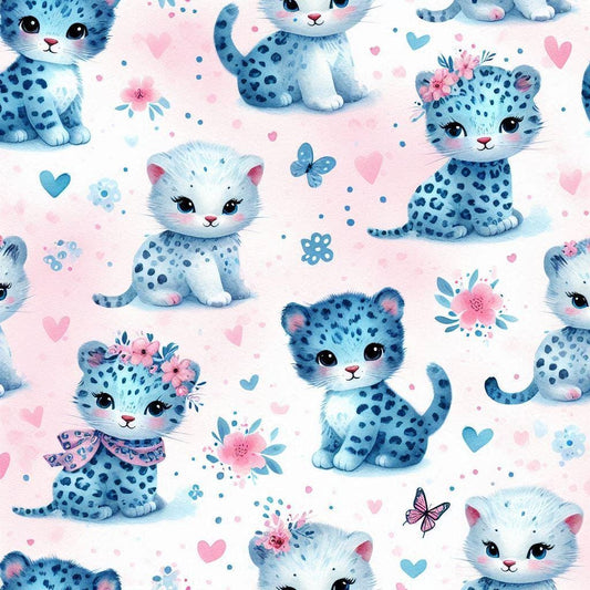 Baby leopard nursery fabric