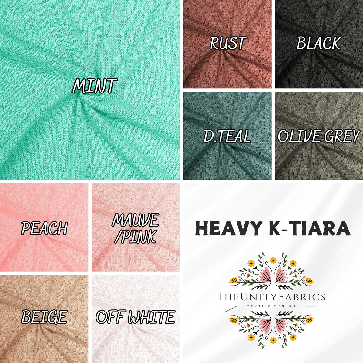 K-tiara heavy hacci knit fabric draped view