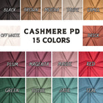 Cashmere blend sweater knit fabric flat lay view