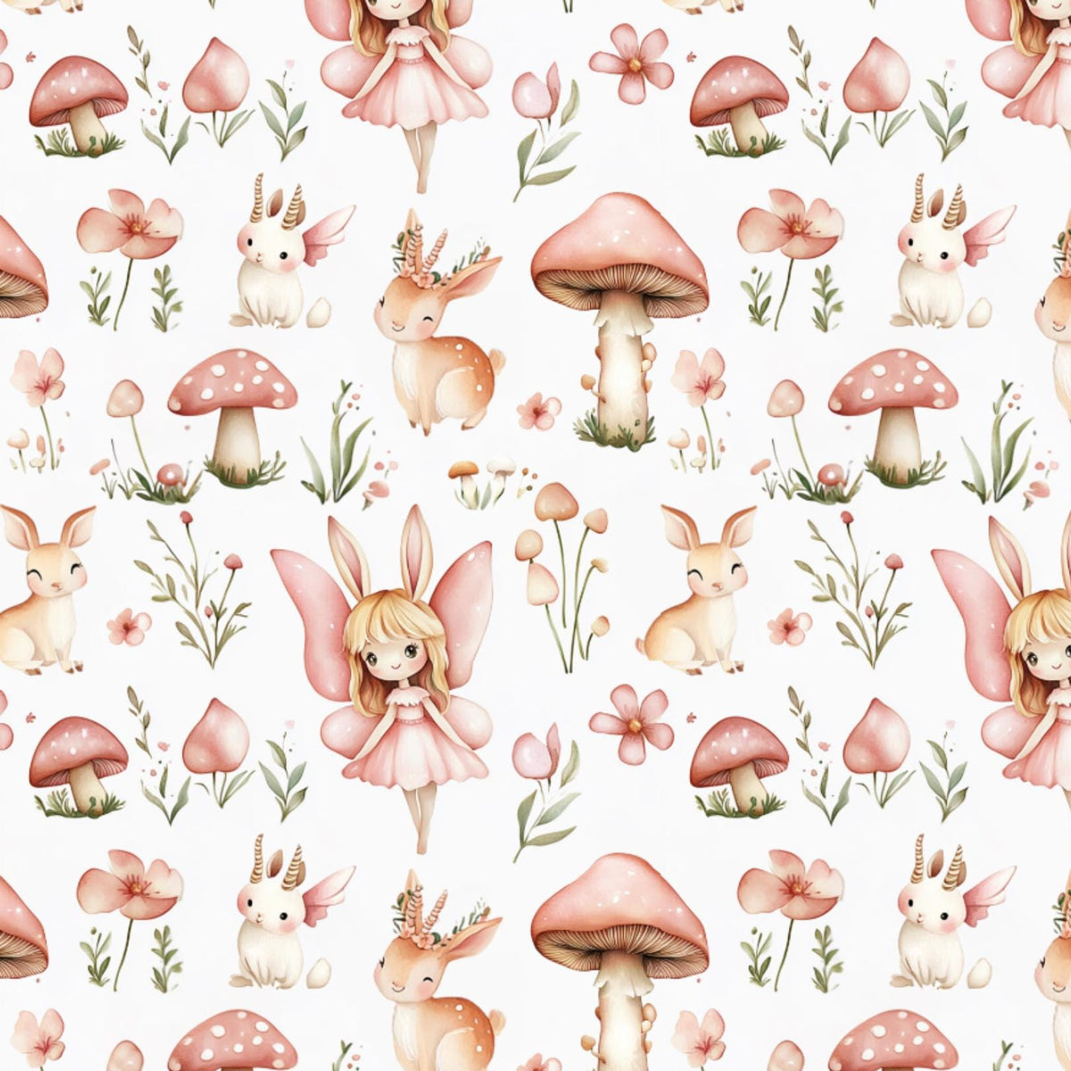 Wonderland fairy tale animal fabric draped view