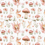 Wonderland fairy tale animal fabric draped view