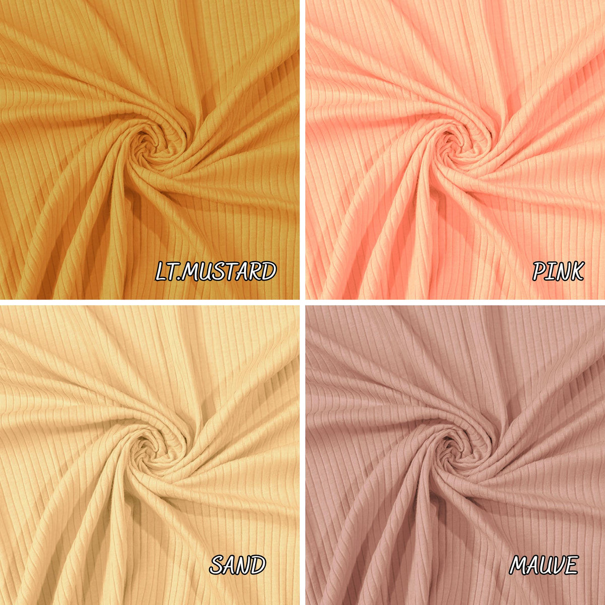 Cotton 5x2 rib trim knit fabric flat lay view