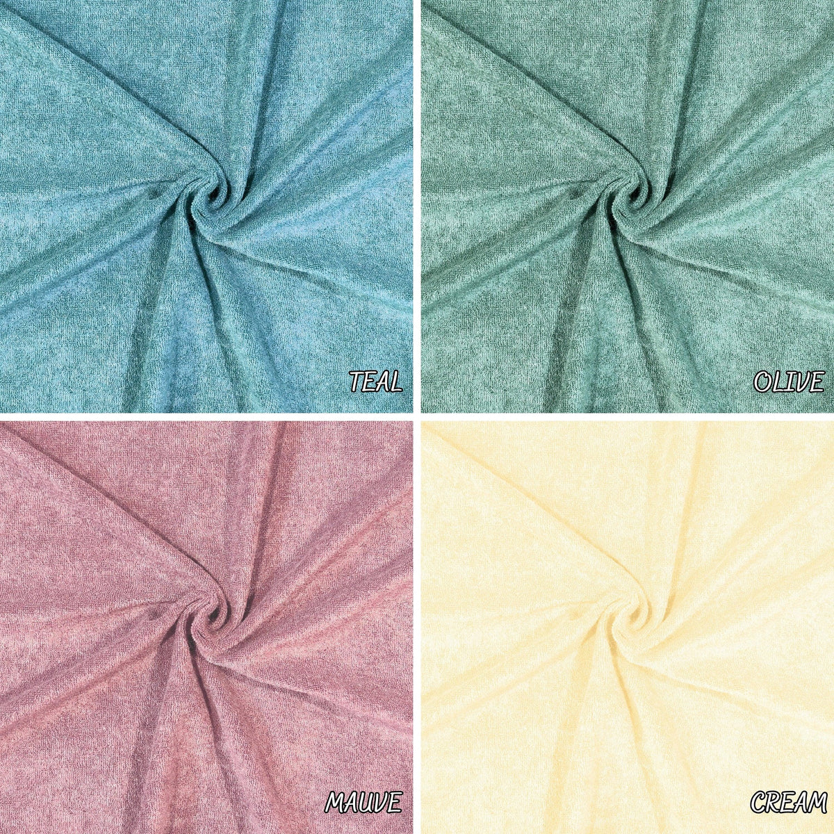 Thin loop terry cloth fabric flat lay view
