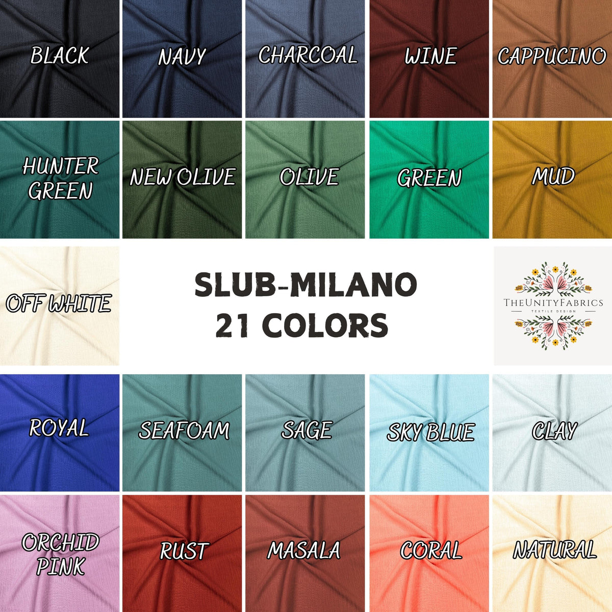 Slub milano knit fabric flat lay view