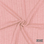 Pink band rib knit fabric draped view