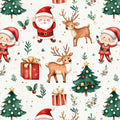 Santa reindeer christmas fabric