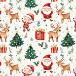 Santa reindeer christmas fabric draped view