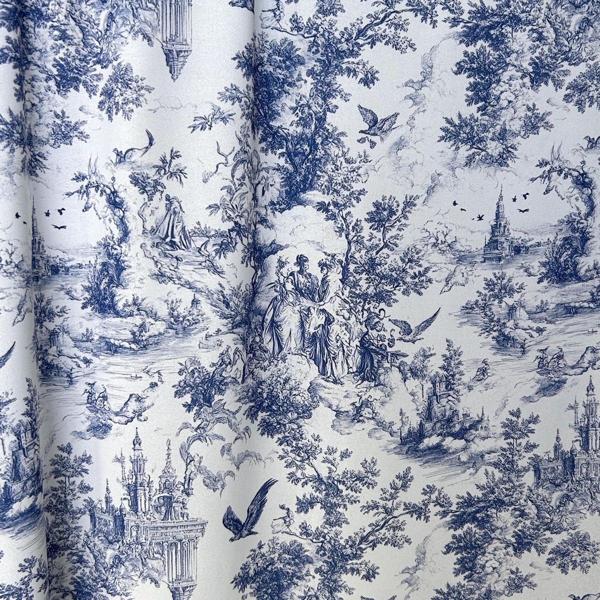 French blue english garden toile fabric alternate view 9
