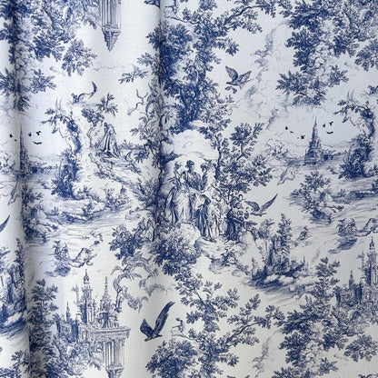 French blue english garden toile fabric alternate view 9