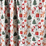 Santa reindeer christmas fabric detail view