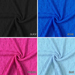 Wrinkled jacquard crepe fabric flat lay view