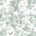 Red french country garden toile fabric alternate view 9