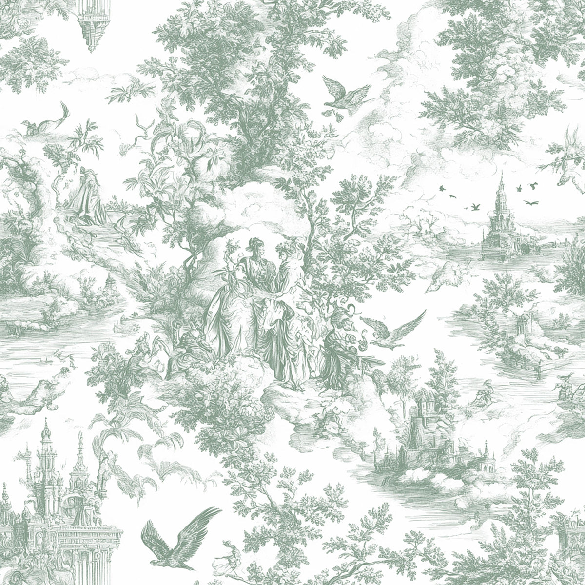 Pink english garden toile fabric folded view