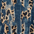 Animal mix denim print fabric