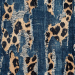 Animal mix denim print fabric