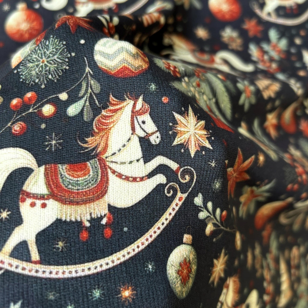 Santa christmas ornament fabric draped view