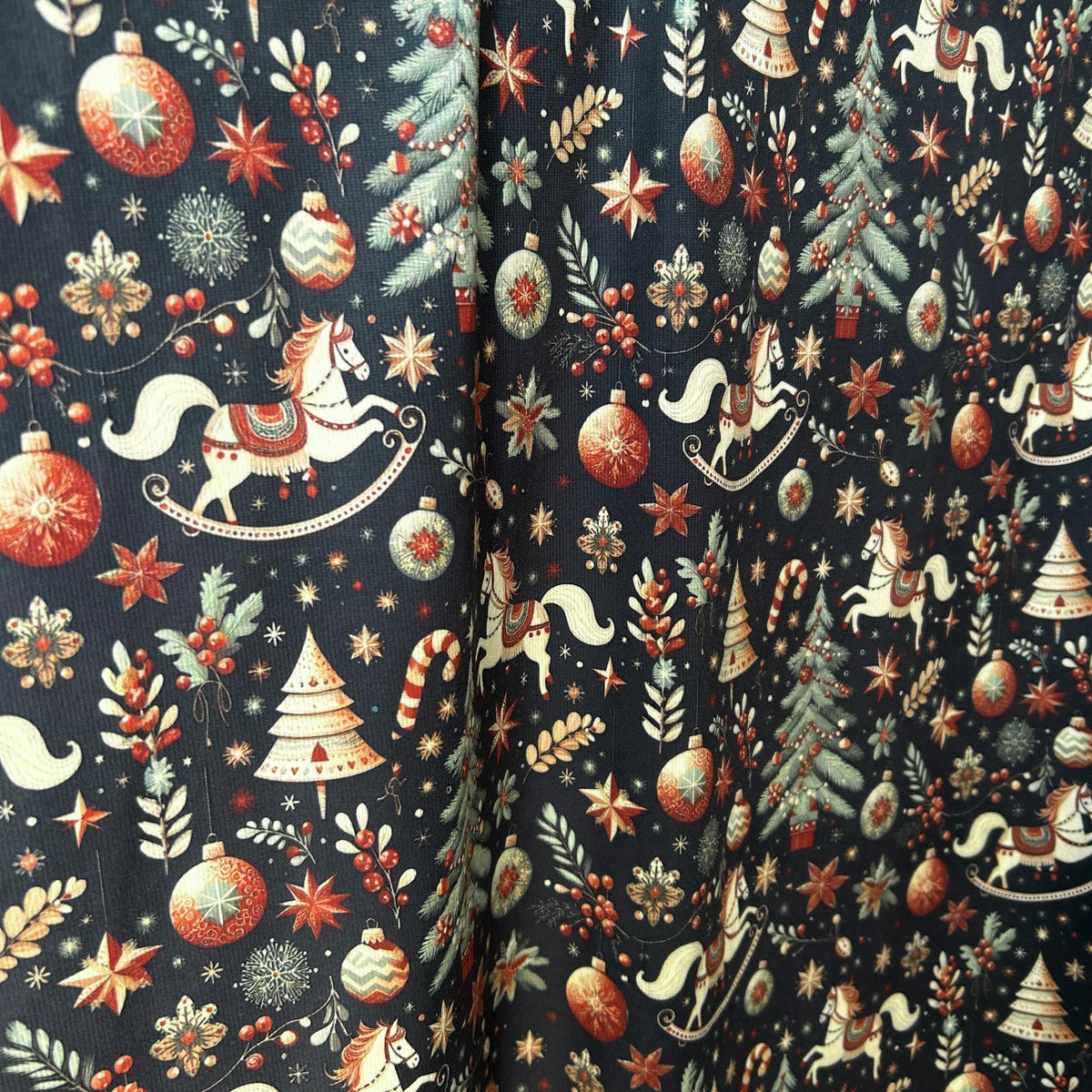 Santa christmas ornament fabric close-up texture detail