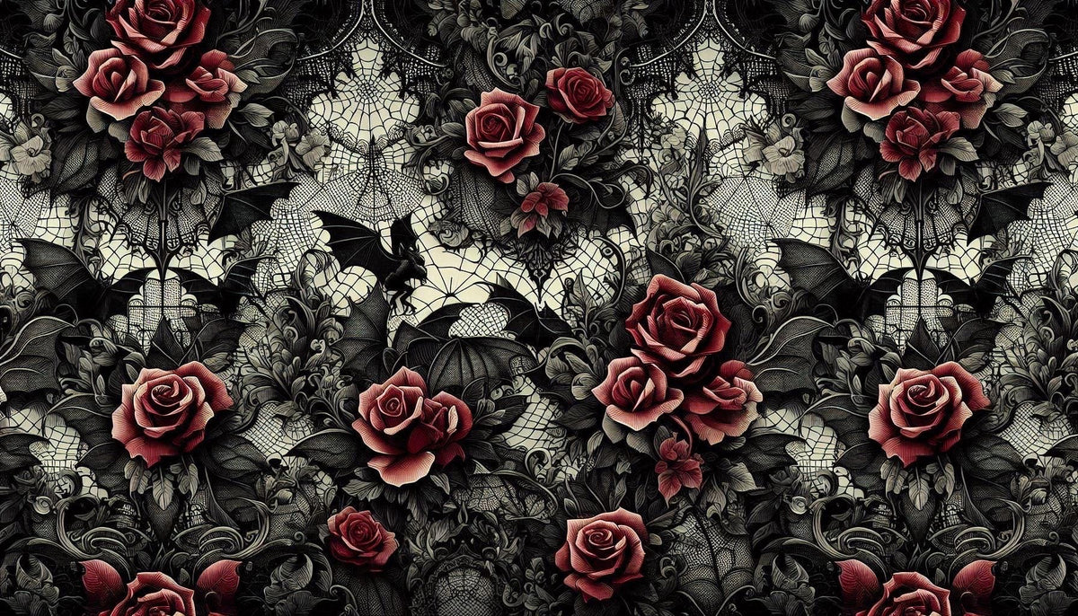 Whimsical gothic magic fabric
