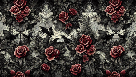 Whimsical gothic magic fabric