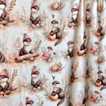 Otter woodland animal fabric flat lay view