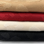 Oak leopard jacquard knit fabric close-up texture detail