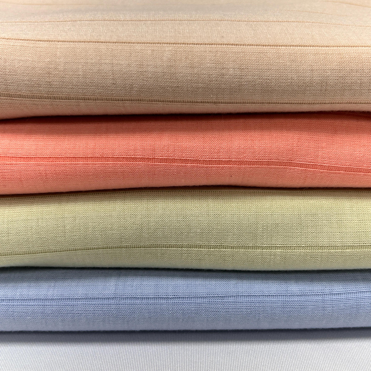 Rc rib knit fabric flat lay view