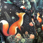 Fairytale forest princess and fox fabric draped view
