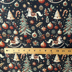 Santa christmas ornament fabric flat lay view