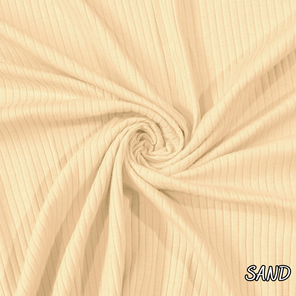 Cotton rib knit fabric flat lay view