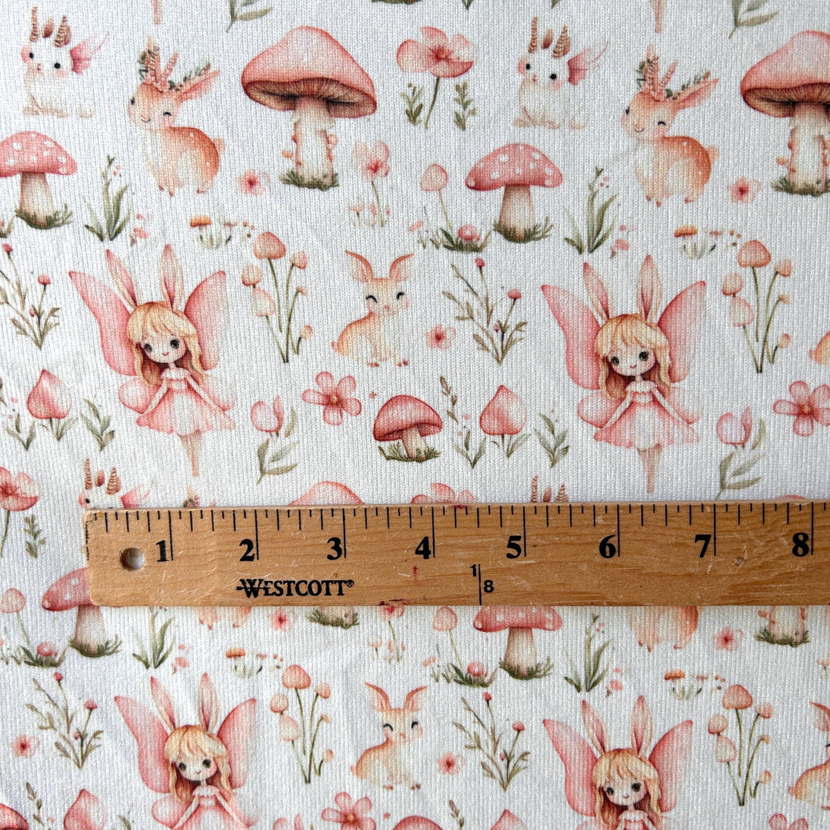Wonderland fairy tale animal fabric folded view