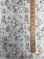 Whimsical woodland fairy tale fabric flat lay view