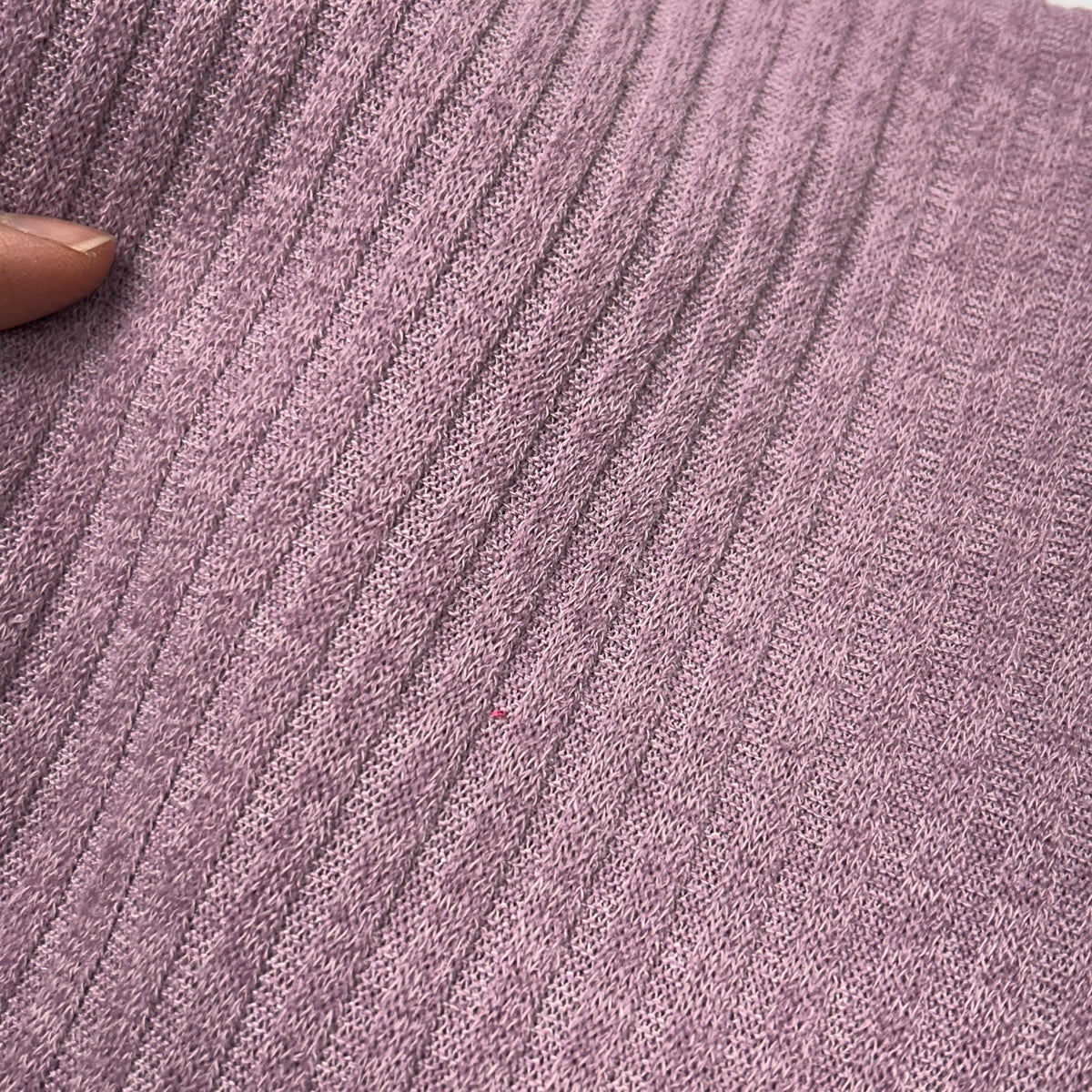 Mirr stripe rib knit fabric flat lay view