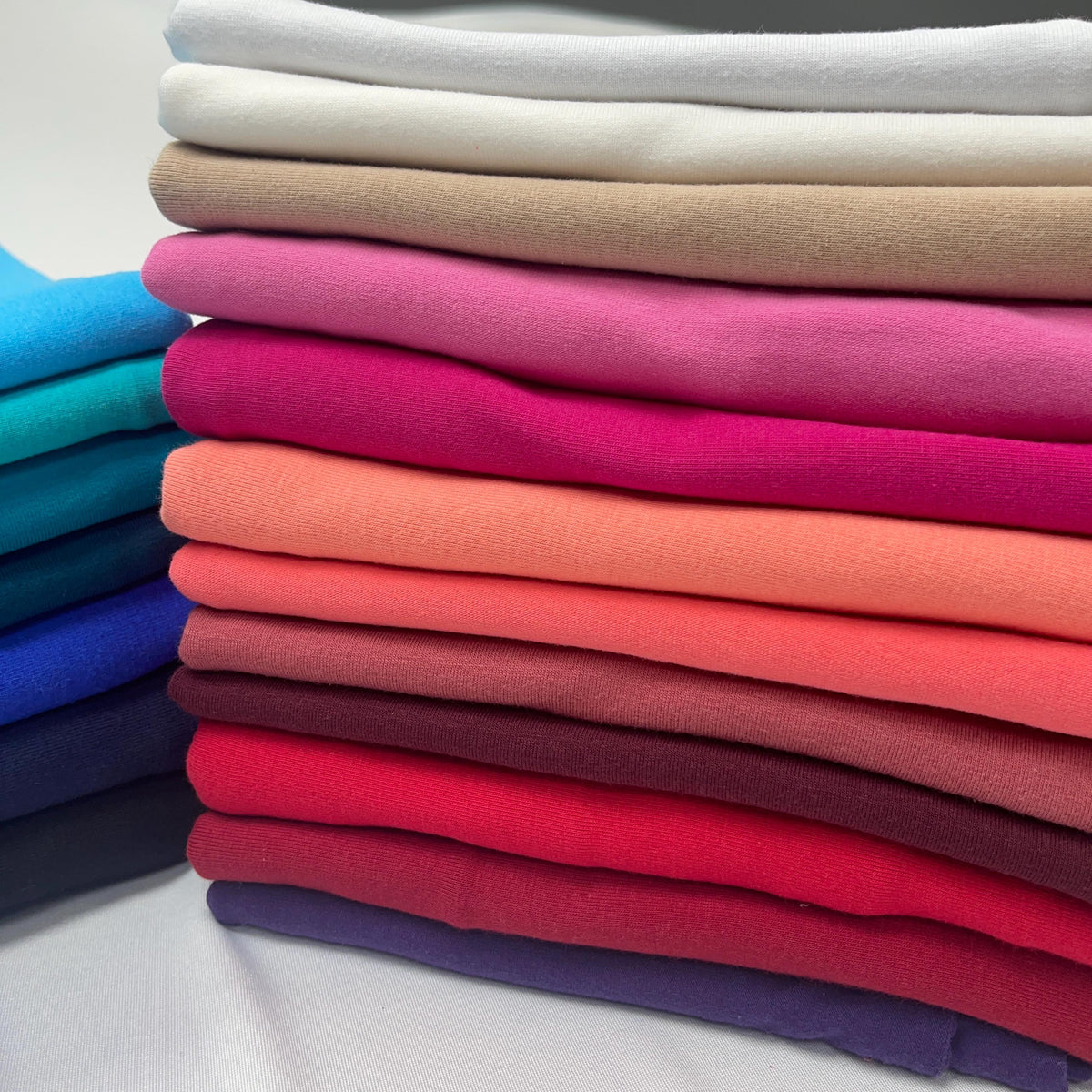 10oz Cotton Spandex Jersey Blend Fabric — fabric by the yard — alternate view