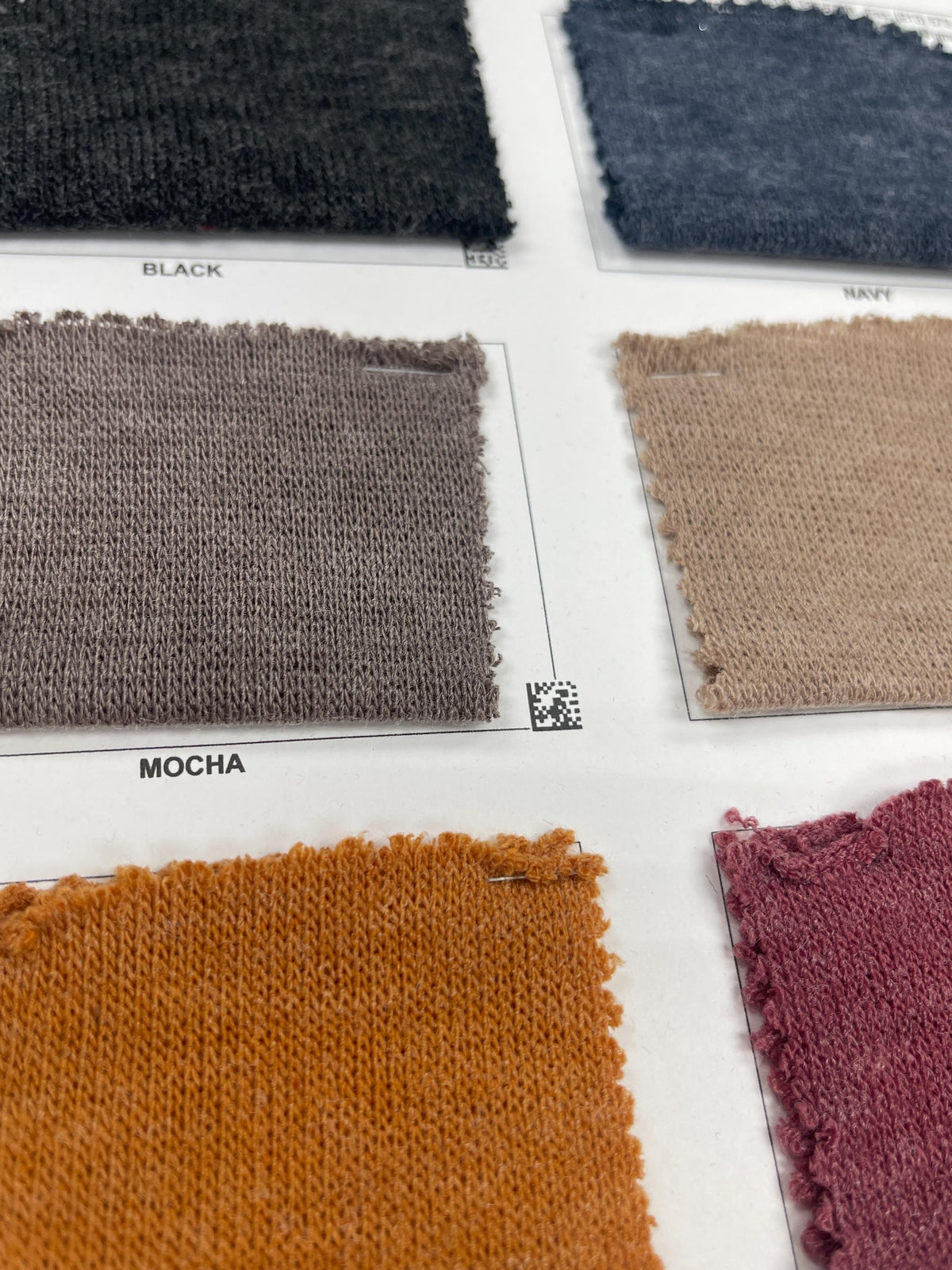 Soft angora knit fabric draped view
