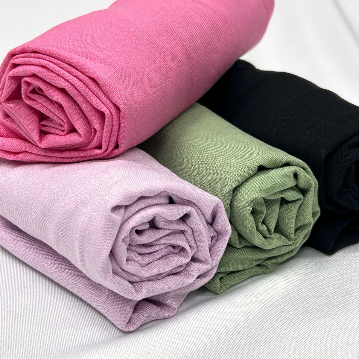 Rayon slub woven fabric draped view