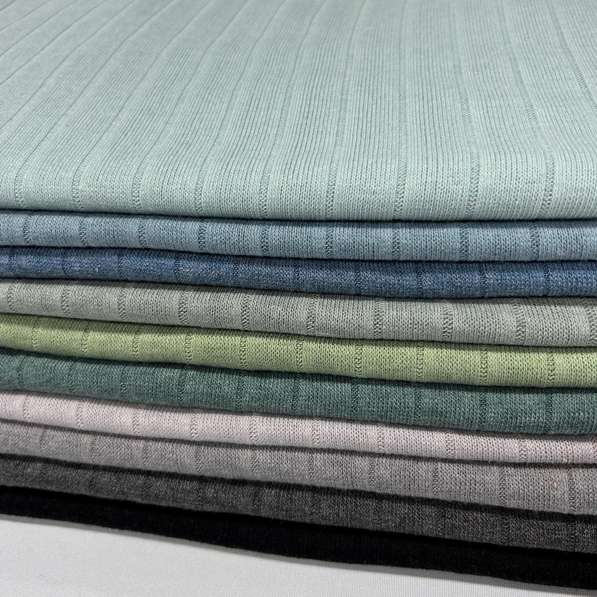 Multicolor band rib knit fabric close-up texture detail