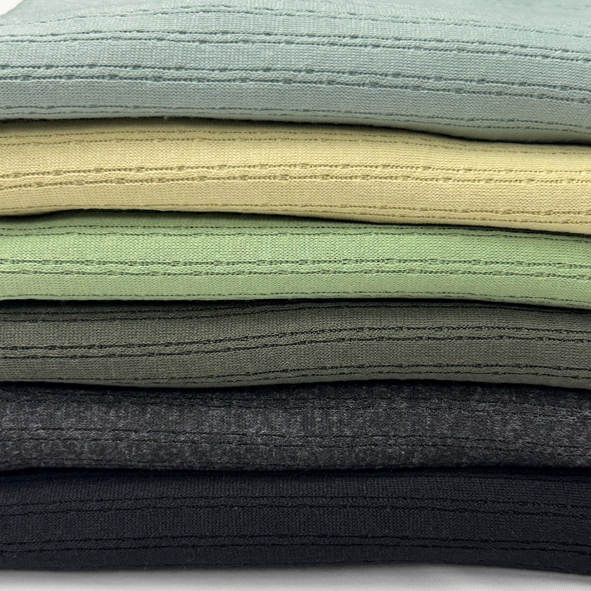 Annie brushed rib knit fabric draped view