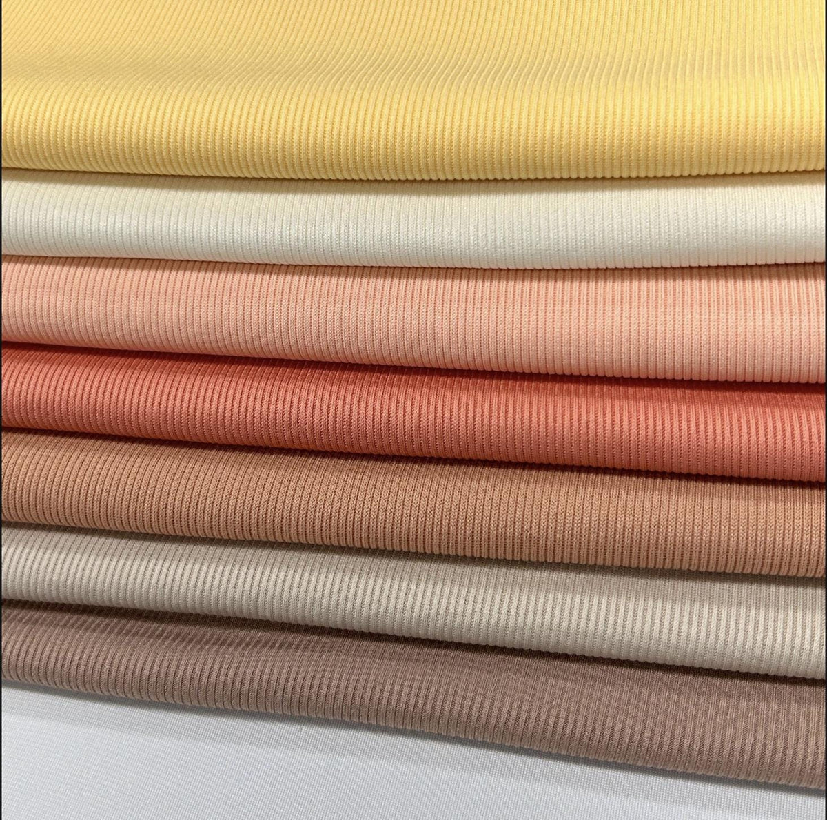 Athena baby 2x1 rib knit fabric flat lay view