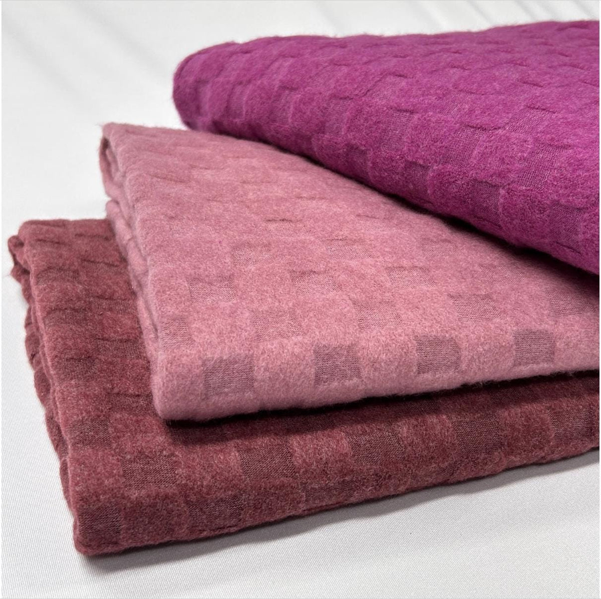 Loop terry jacquard fabric flat lay view