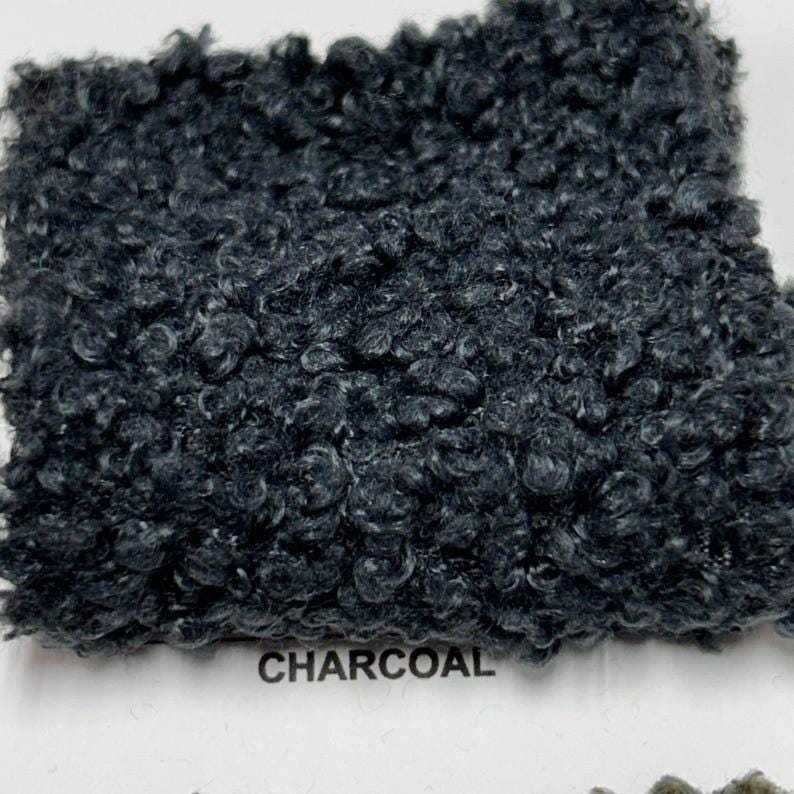 Poodle teddy faux fur fabric flat lay view