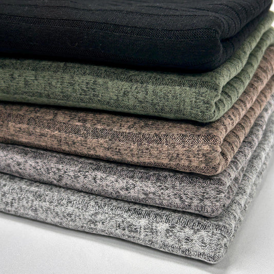 8x4 brushed rib knit fabric